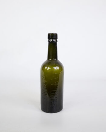 Vintage Hancock’s Cardiff Green Glass Bottle with Embossed Text