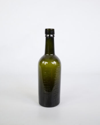 Vintage Hancock’s Cardiff Green Glass Bottle with Embossed Text