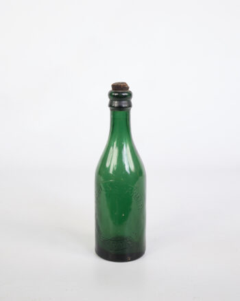 Vintage Lascelles Armandez Green Glass Bottle with Stopper
