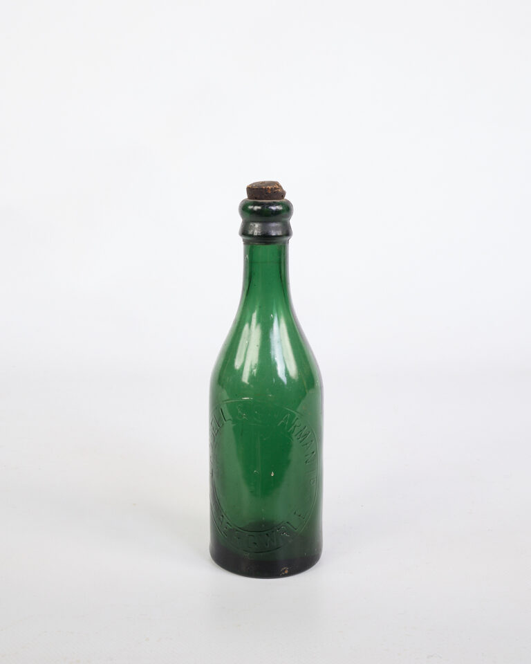 Vintage Lascelles Armandez Green Glass Bottle with Stopper
