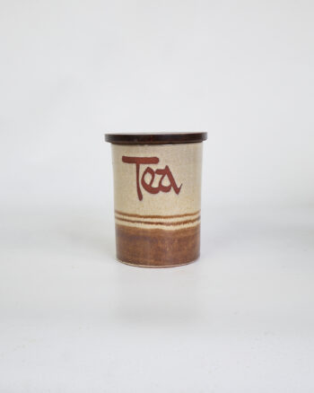 Vintage Wellhouse Ceramic Tea, Coffee, Sugar Canisters with Wood Lids