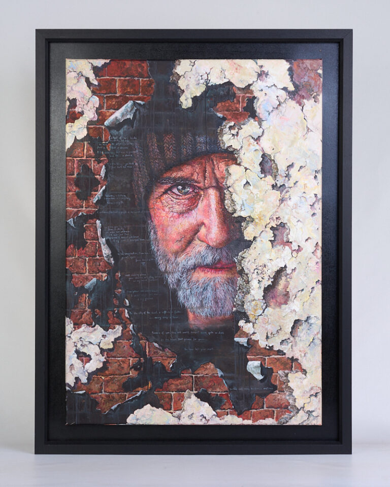 'Black Santa' Oil on Linen Painting by Janice Lightowler
