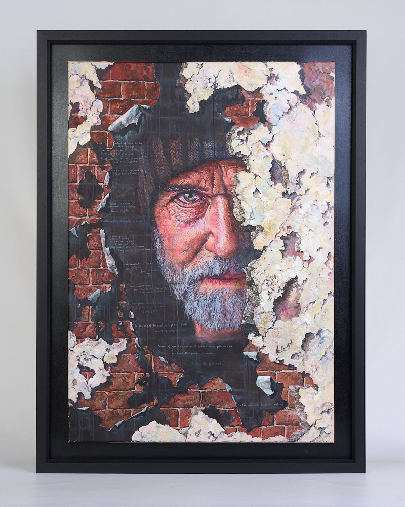 ‘Black Santa’ Oil on Linen Painting by Janice Lightowler