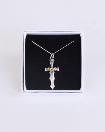 Sterling Silver Dagger Pendant Necklace by Dog Star Silver