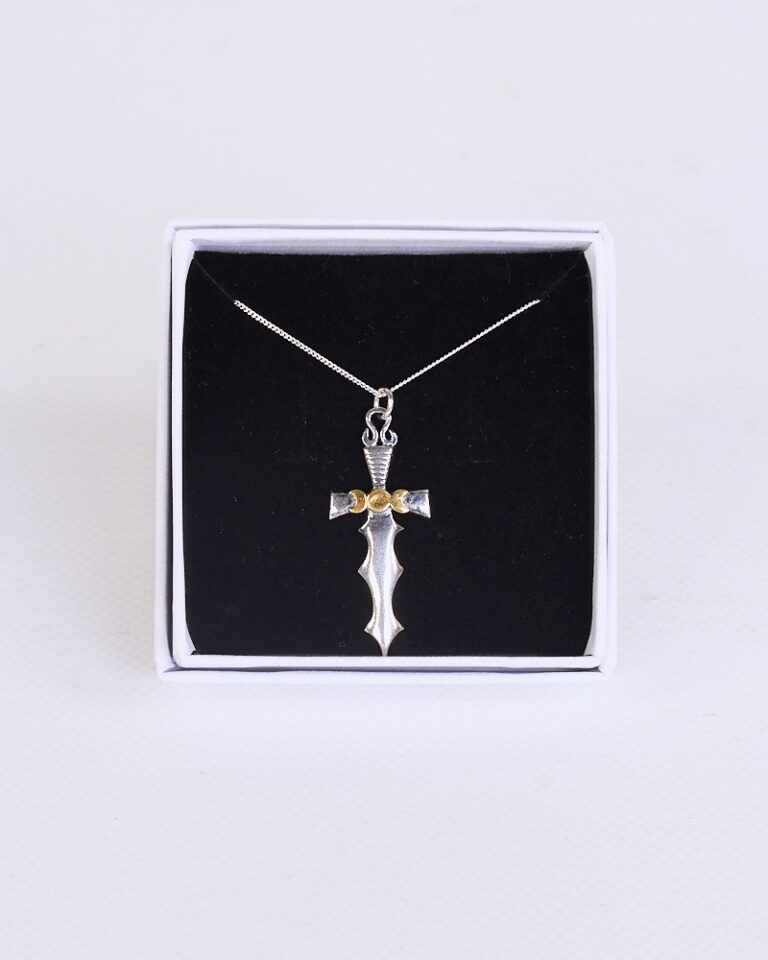Sterling Silver Dagger Pendant Necklace by Dog Star Silver