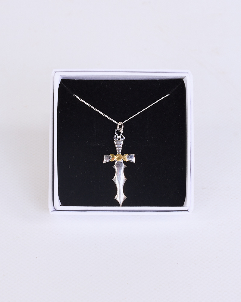Sterling Silver Dagger Pendant Necklace by Dog Star Silver