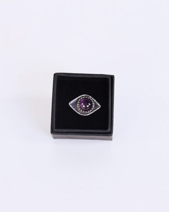 Amethyst Eye Sterling Silver Ring by Dog Star Silver