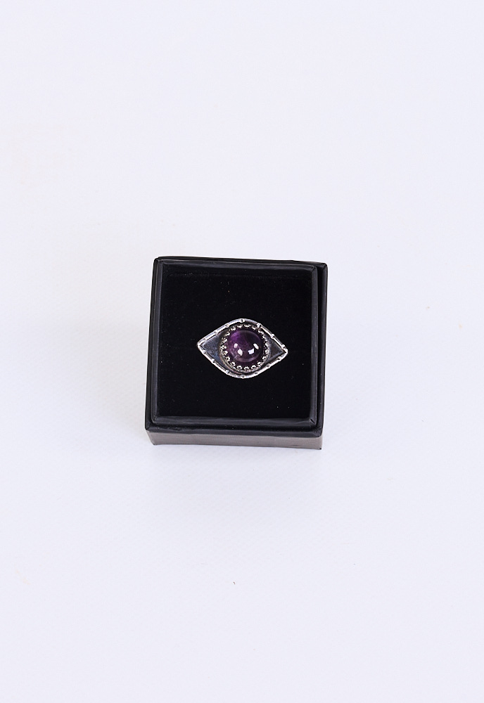 Amethyst Eye Sterling Silver Ring by Dog Star Silver