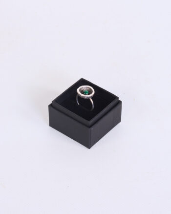 Acorn Cap with Malachite Sterling Silver Ring by Dog Star Silver