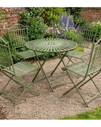Green Metal Folding Garden Table & 4 Chairs