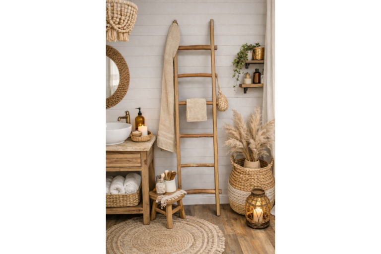 Natural Wood Decorative Ladder