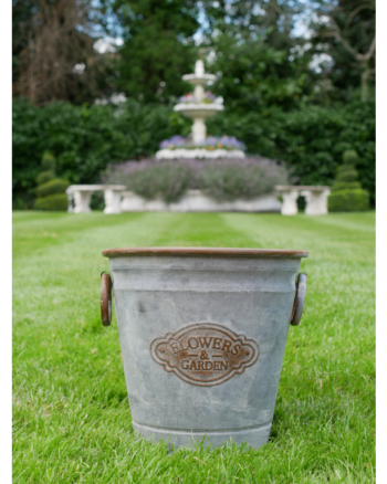 Galvanised Metal Flowers & Garden Bucket Planter