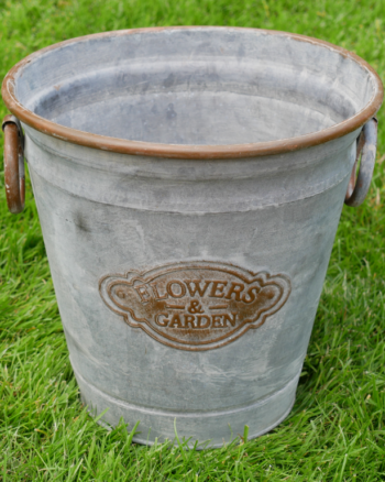 Galvanised Metal Flowers & Garden Bucket Planter