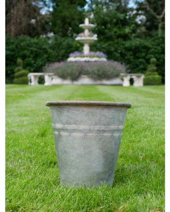 Rustic Galvanised Metal Planter Pot