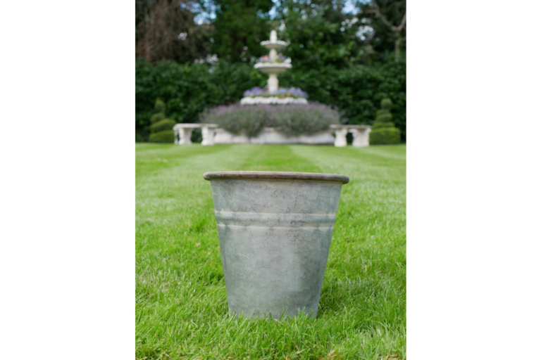 Rustic Galvanised Metal Planter Pot