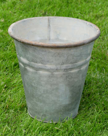 Rustic Galvanised Metal Planter Pot