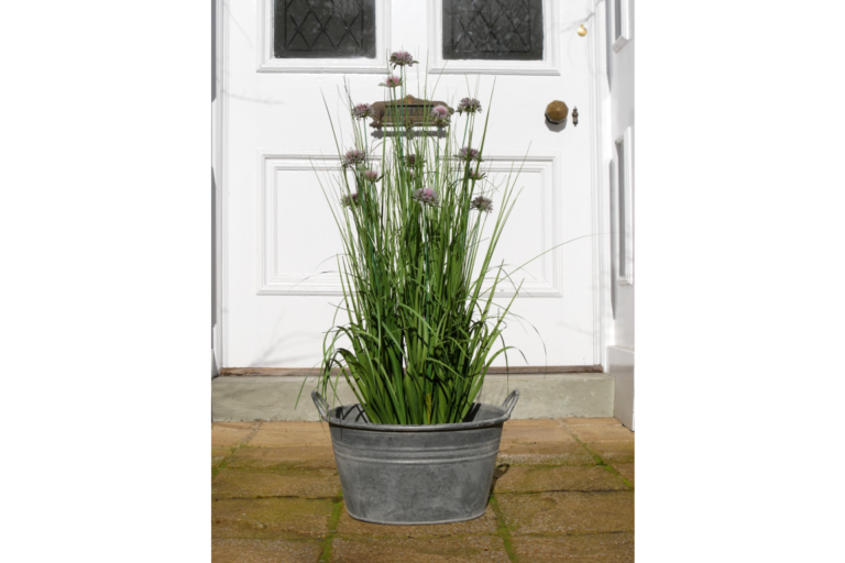 Galvanized Metal Oval Planter with Side Handles