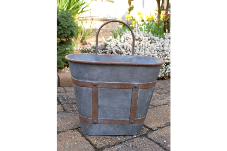 Galvanised Metal Bucket Style Planter