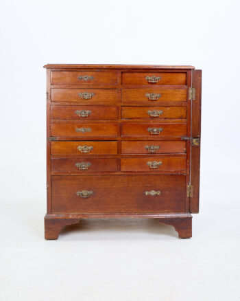 Antique Georgian Style Wooden Apothecary Chest with Brass Handles