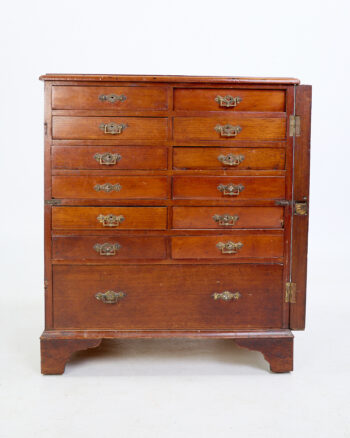 Antique Georgian Style Wooden Apothecary Chest with Brass Handles