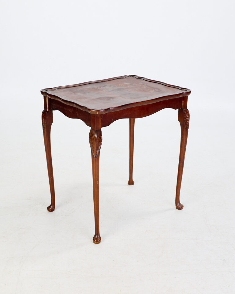 Antique Wooden Side Table with Carved Legs