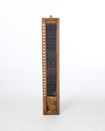 Vintage Wooden Time Card Rack with Numbered Slots