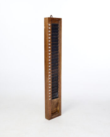 Vintage Wooden Time Card Rack with Numbered Slots
