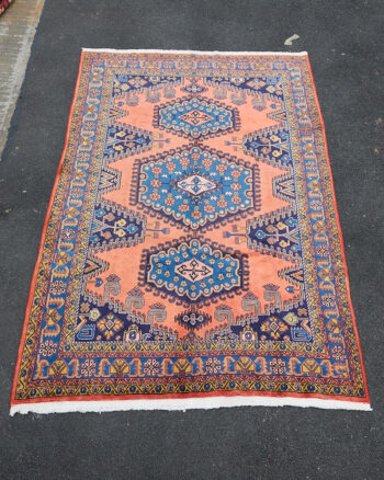Hand Woven Persian Viss Wool Carpet with Treble Medallion Design – TRA08
