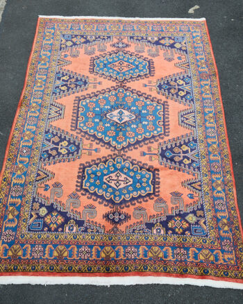 Hand Woven Persian Viss Wool Carpet with Treble Medallion Design – TRA08