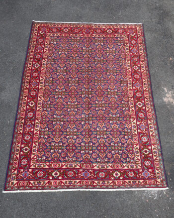 Hand Woven Persian Tabriz Floral Carpet in Magenta & Red – TRA15