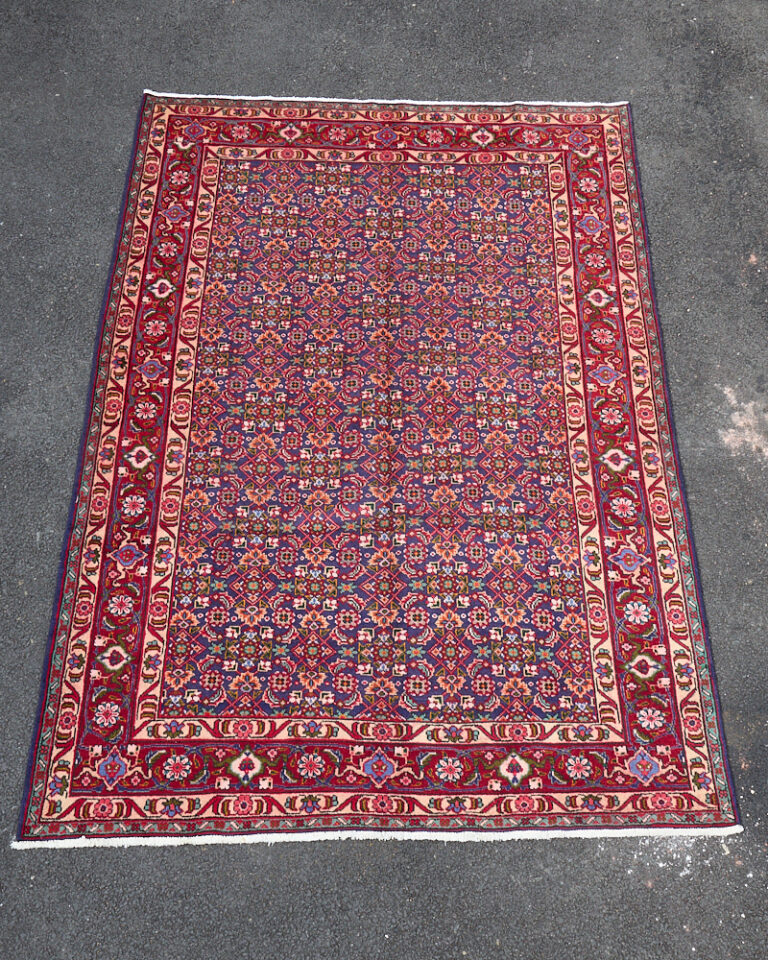 Hand Woven Persian Tabriz Floral Carpet in Magenta & Red - TRA15
