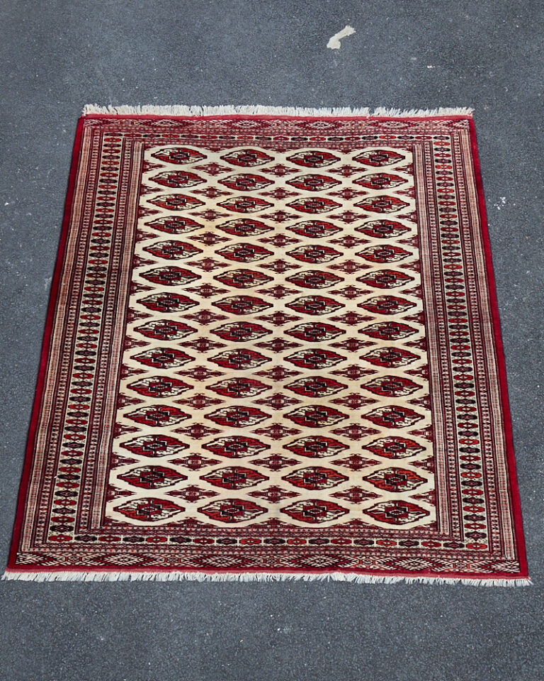Handwoven Afghan Wool Rug with all-over Princess Bokhara Design - TRA06