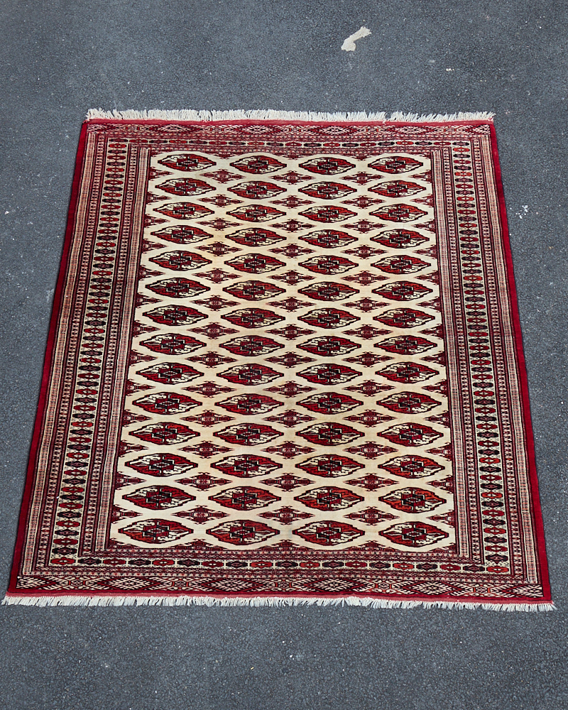 Handwoven Afghan Wool Rug with all-over Princess Bokhara Design – TRA06