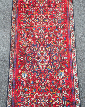 Vintage Persian Tabriz Wool Runner with Floral Medallion Design – TRA03