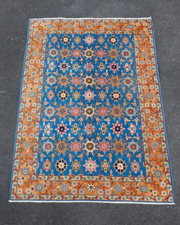 Vintage Persian Hand-Woven Wool Rug with All-Over Floral Design – TRA13