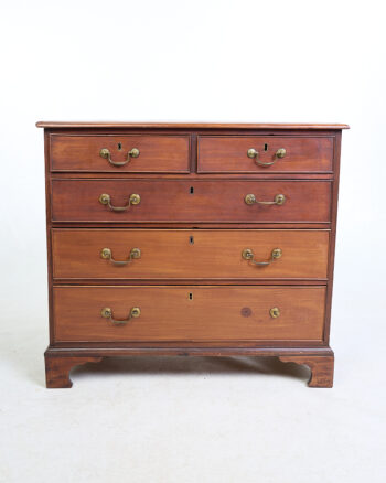 Antique Georgian Mahogany Chest of Drawers with Brass Handles
