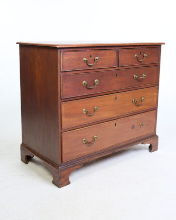 Antique Georgian Mahogany Chest of Drawers with Brass Handles