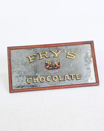 Vintage Fry’s Chocolate Advertising Mirror with Gold Text