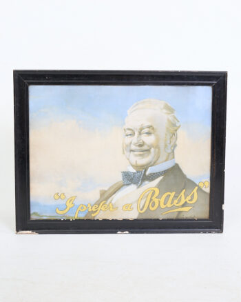 Vintage British Bass Beer Advertising Print in Wood Frame