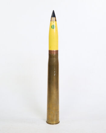 Vintage Inert Artillery Shell with Yellow Projectile