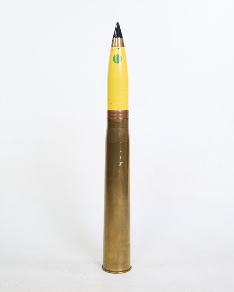 Vintage Inert Artillery Shell with Yellow Projectile