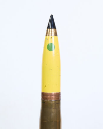 Vintage Inert Artillery Shell with Yellow Projectile