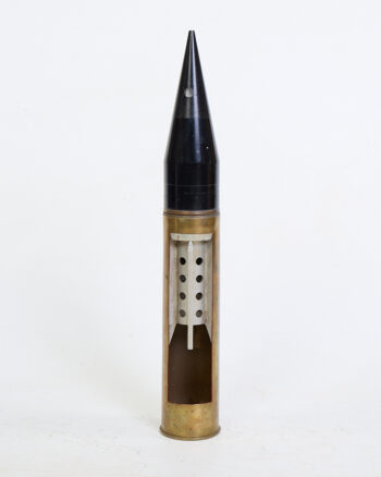 Vintage Brass Military Cutaway Shell with Black Projectile