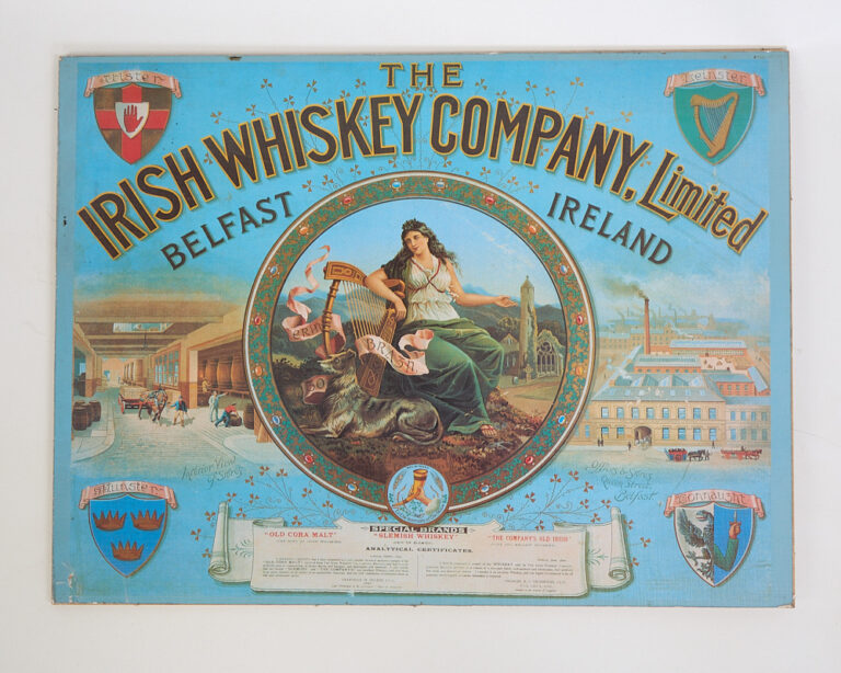 Vintage Irish Whiskey Company Advertising Poster Belfast Ireland
