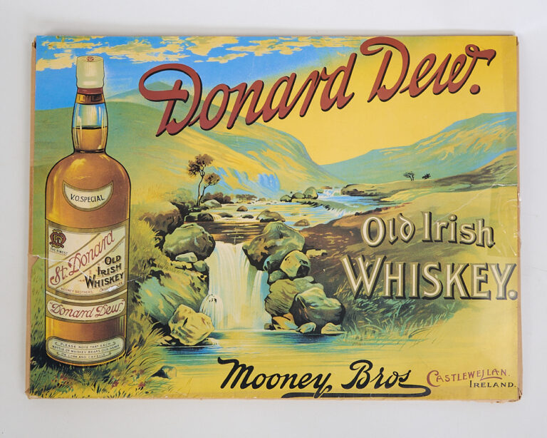Vintage Donard Dew Old Irish Whiskey Advertising Poster