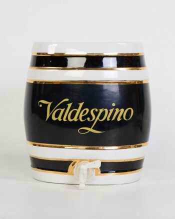 Valdespino Ceramic Barrel Drink Dispenser with Gold Details