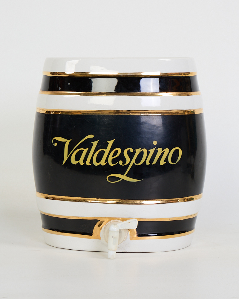 Valdespino Ceramic Barrel Drink Dispenser with Gold Details
