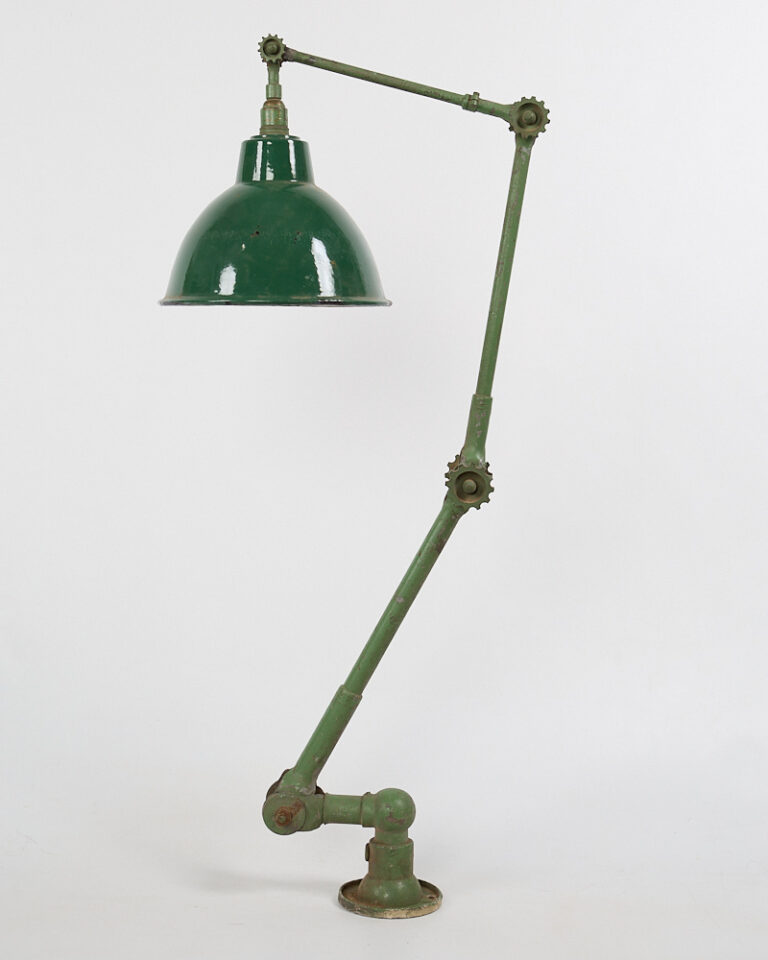 Vintage Industrial Green Enamel Adjustable Desk Lamp