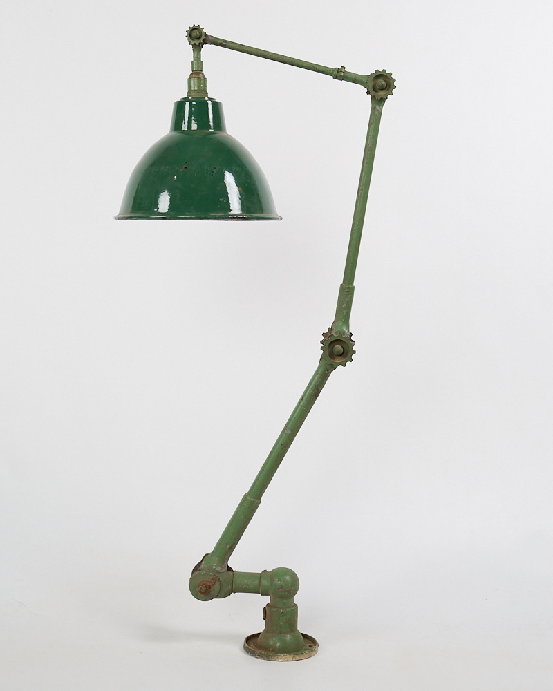 Vintage Industrial Green Enamel Adjustable Desk Lamp