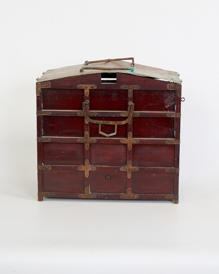Antique Japenese copper sake warmer with laquer box set